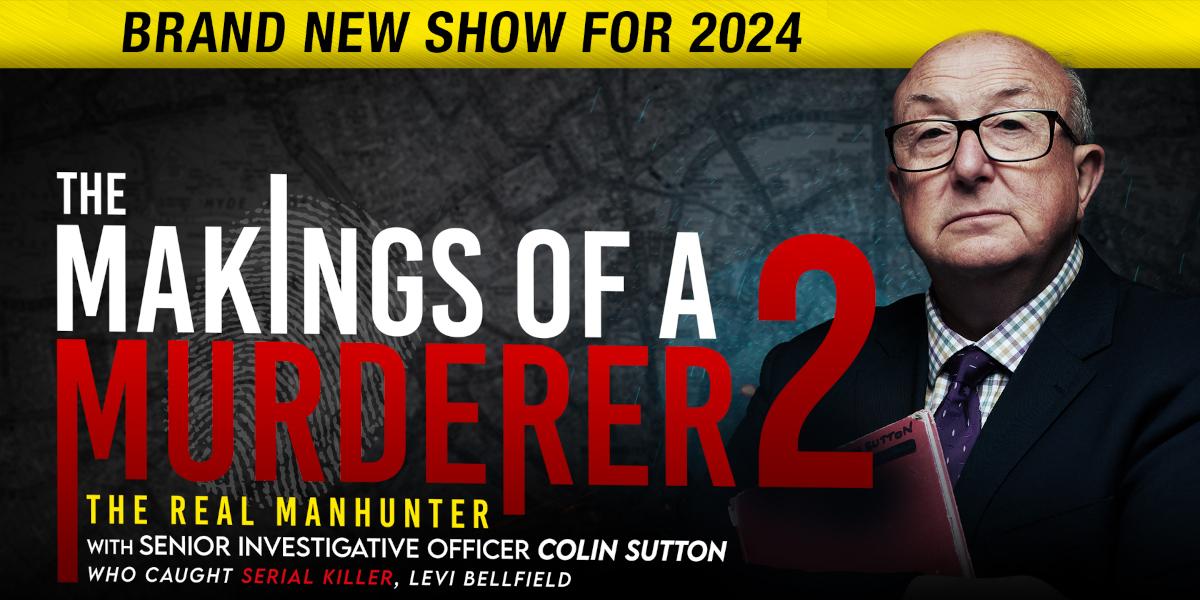 A promo image for The Makings of a Murderer 2 show with a stern looking man