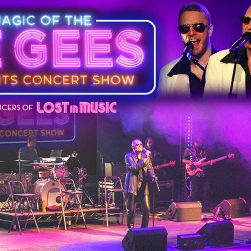 The Magic of the Bee Gees tribute singers performing on stage