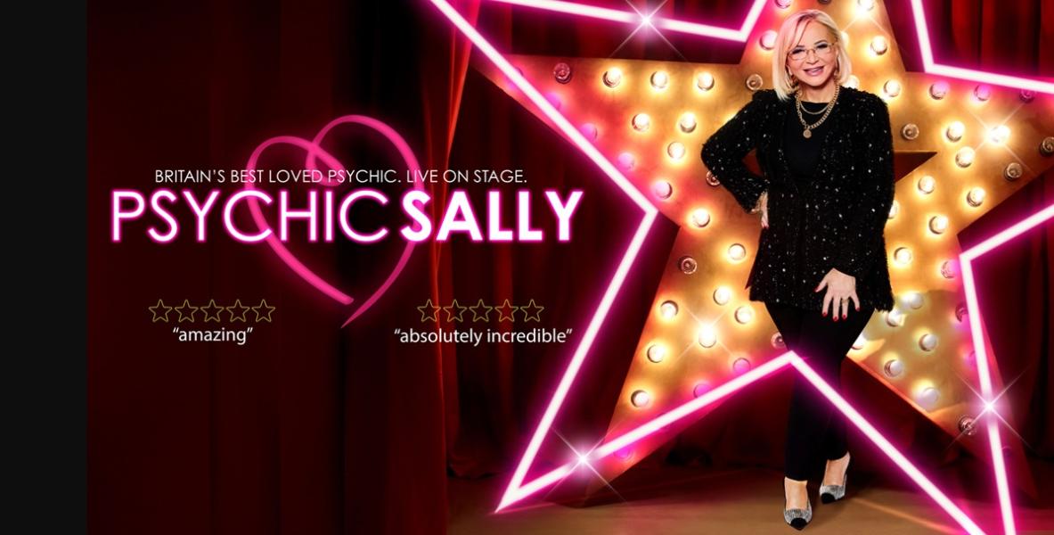 Psychic Sally performer with words Britain's best loved psychic live on stage