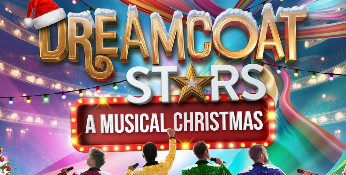 Dreamcoat Stars a Musical Christmas word graphic